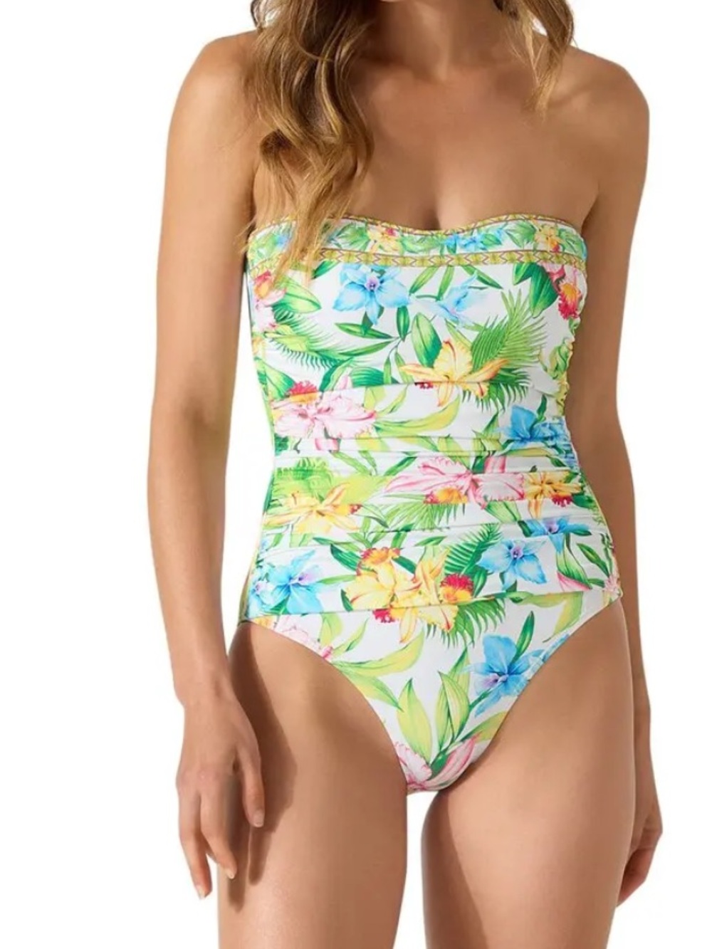 NWT Tommy Bahama Orchid Garden Bandeau One-Piece Swimsuit Size 4